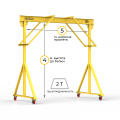Мини кран козловой ручной усиленный Мобиус-R2 до 2Т 4x5 метров