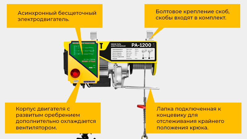 Многожильный канат, электромагнитный тормоз, пульт