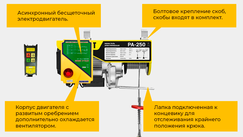 Многожильный канат, электромагнитный тормоз, пульт