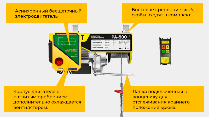 Многожильный канат, электромагнитный тормоз, пульт