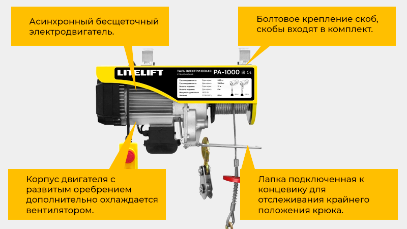 Многожильный канат, электромагнитный тормоз, пульт