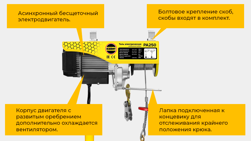 Многожильный канат, электромагнитный тормоз, пульт