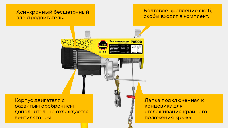 Многожильный канат, электромагнитный тормоз, пульт