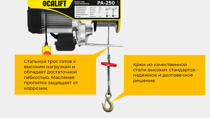 Надежная стационарная мини-таль для регулярных работ в мастерской, гараже или на производстве